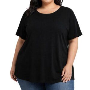 Notations 3X Short Sleeve Round Neck Tunic Top Knit Polyester